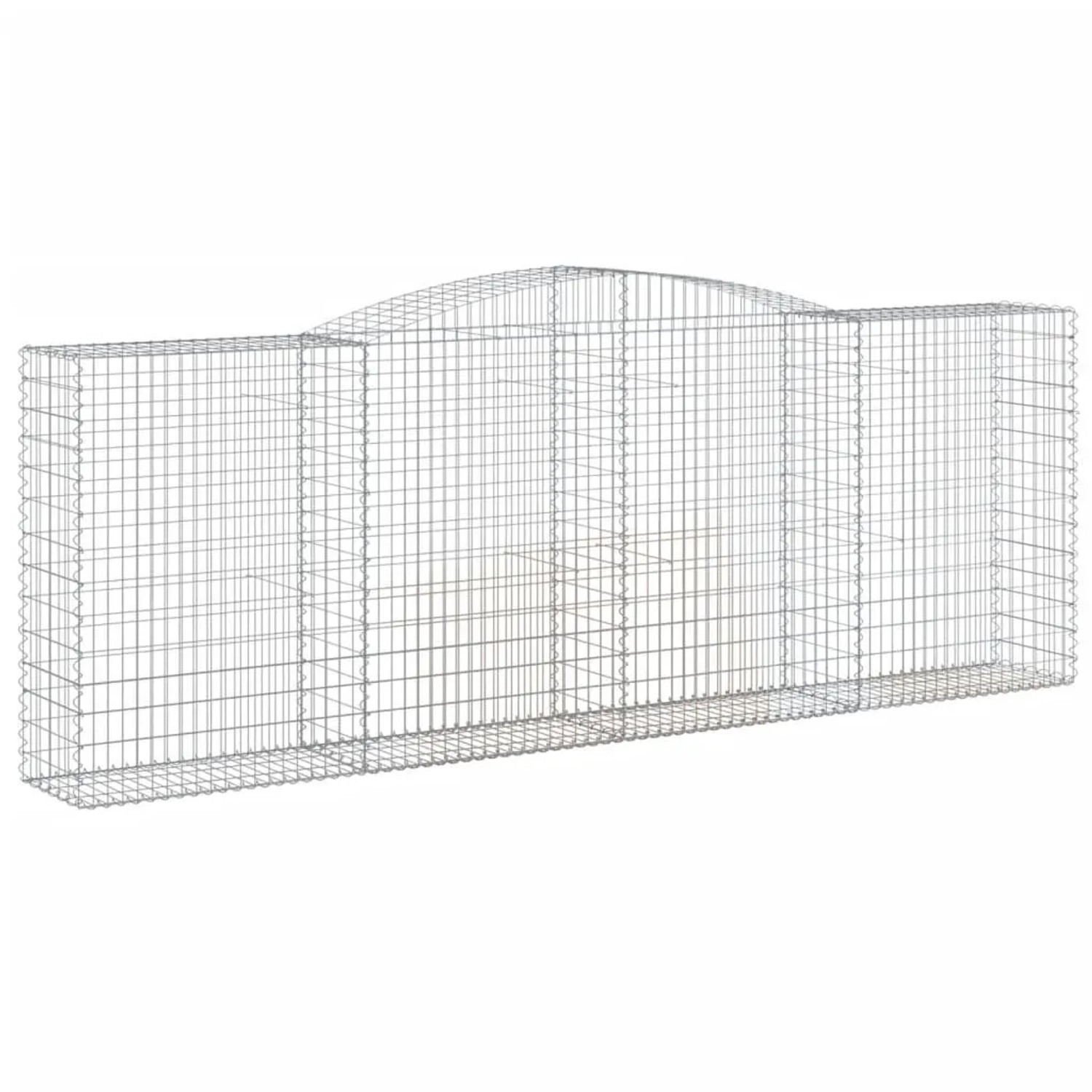 vidaXL Gabione mit Hochbogen 400x50x140/160 cm Verzinktes Eisen 153537
