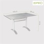 Rechteckiger Acamp Klapptisch Platin-Cemento, 120x80 cm, ideal für Garten & Terrasse.