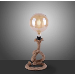 Just Light Tischleuchte Rope, 33 cm hoch, mit Tau und Filament Leuchtmittel.