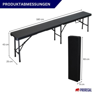 CHEFGASTRO Bierzeltgarnitur, 180cm, klappbar, schwarz. Buffettisch und Bierbänke, wetterfest.
