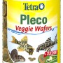 Tetra Pleco Veggie Wafers Fischfutter für pflanzenfressende Bodenfische im 100 ml Behälter.