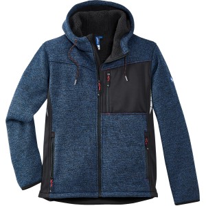 Blaue Scheibler Workwear Kombijacke Professional mit Kapuze und Reflektoren.