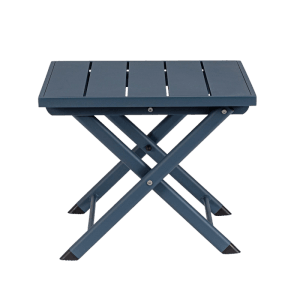 Bizzotto Beistelltisch Taylor, 44x43 cm, Navy, klappbarer Gartentisch aus Aluminium.