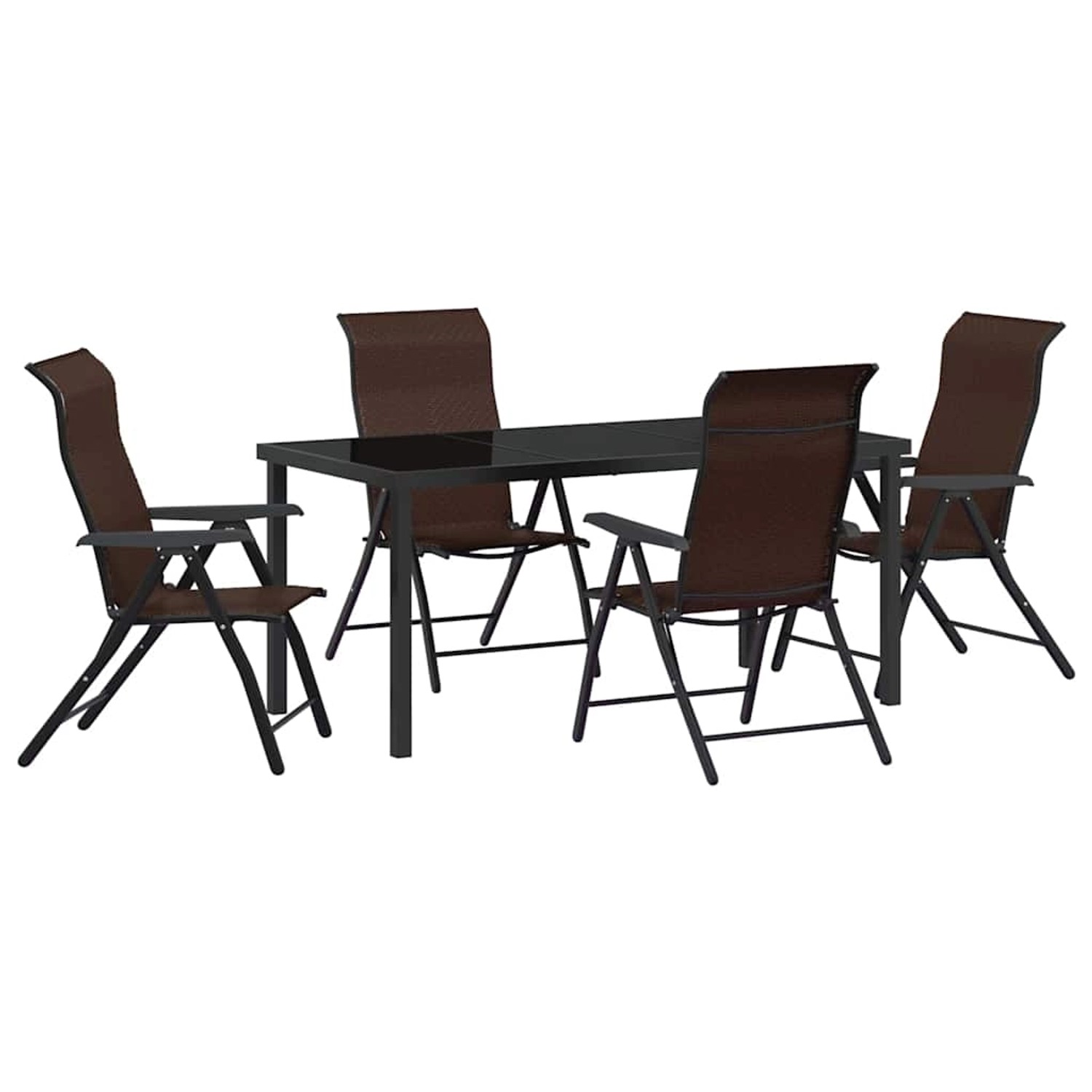 vidaXL Garten Essgruppe Höhenverstellbar 5-Tlg Braun Poly Rattan 3379264 günstig online kaufen