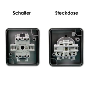 TEM Fontana SteckdoseSchalter Vertikal Grau 250V16A IP44