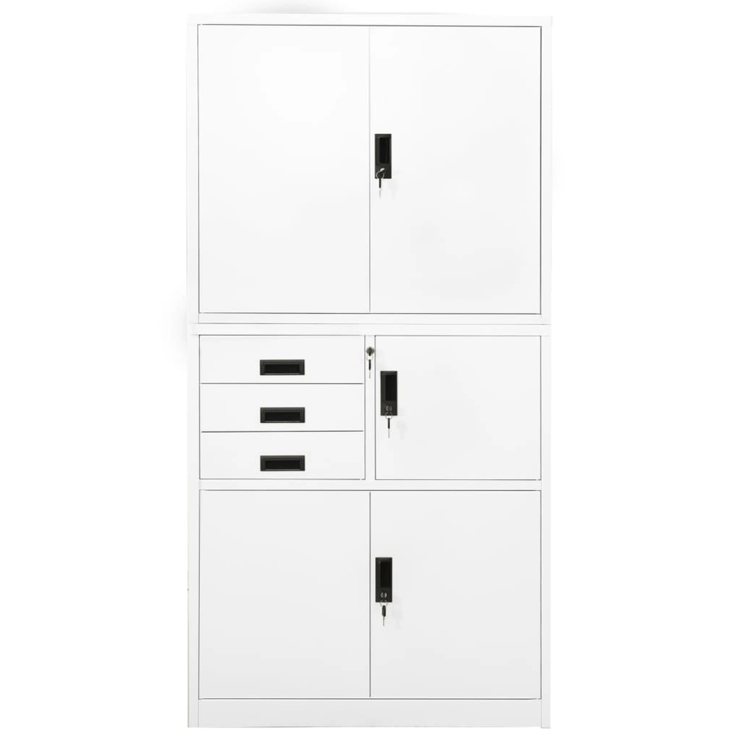 Büroschrank Weiß 90x40x180 Cm Stahl günstig online kaufen