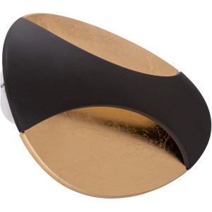 Ovale LED-Wandleuchte Alexandra in Schwarz-Gold von Globo, modernes Design für Innenräume.