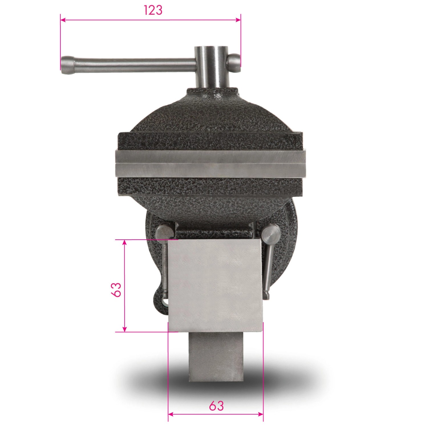 EBERTH Schraubstock, 125mm Backen, drehbar, mit Amboss. Spannwerkzeug für Werkbank und Werkstatt.