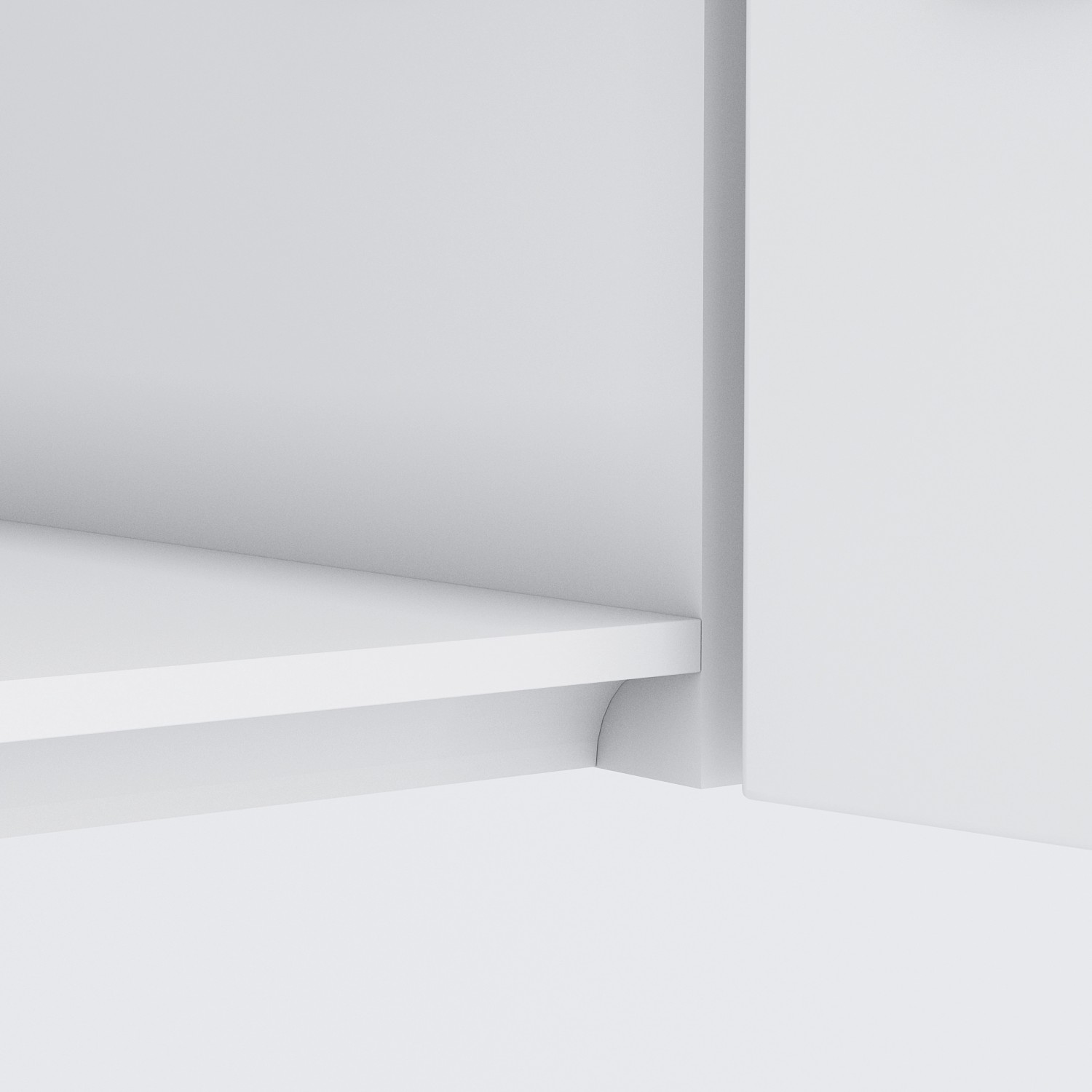 Detailaufnahme: Held Möbel Hängeschrank Turin, Wotaneiche/Graphit, Einlegeboden und Türansatz.