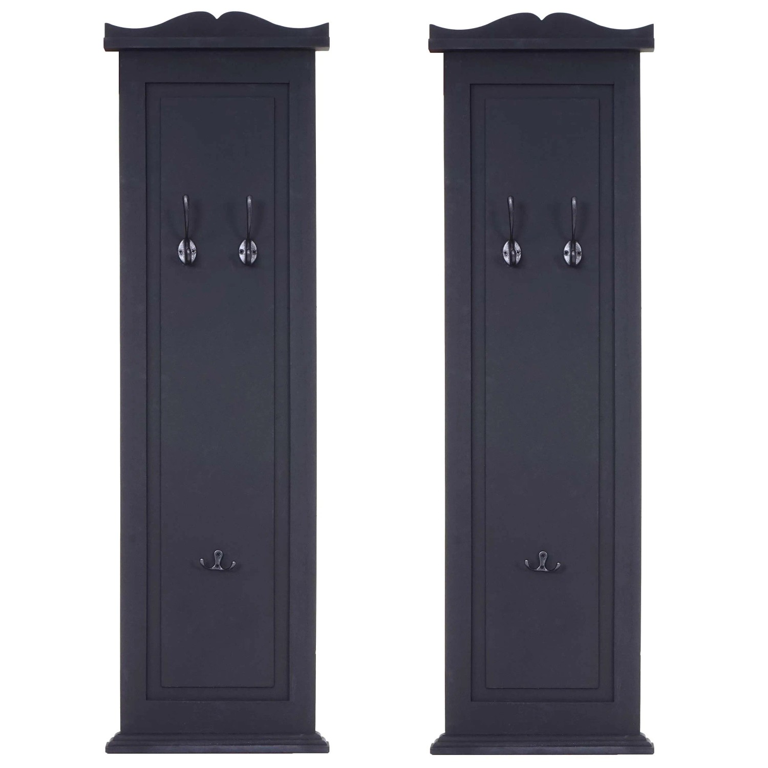 MCW Wandgarderobe H33 2er-Set Dunkelgrau Lackiert