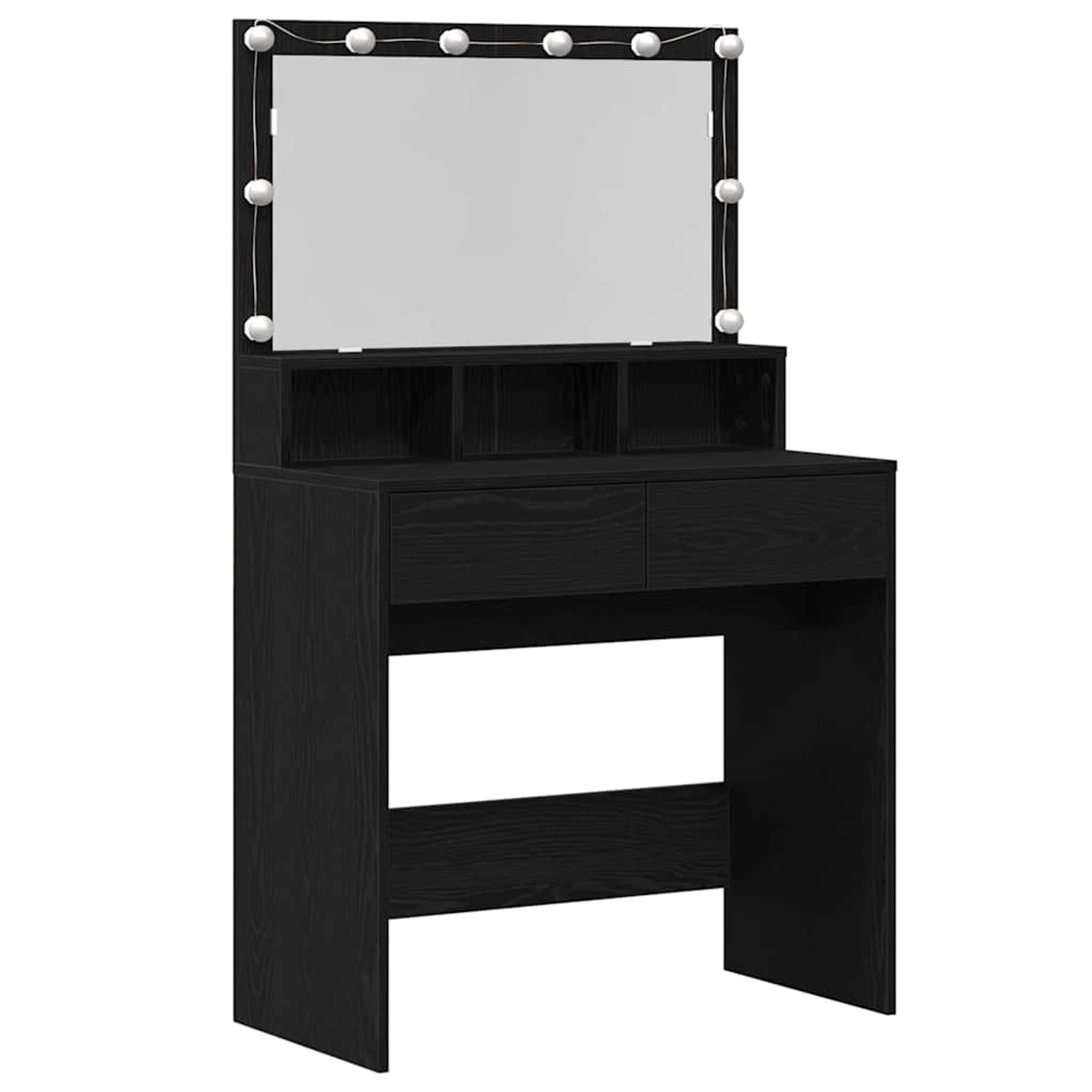 vidaXL Schminktisch mit Regal Schwarz Eichen-Optik 80 x 41 x 134,5 cm 87153 günstig online kaufen