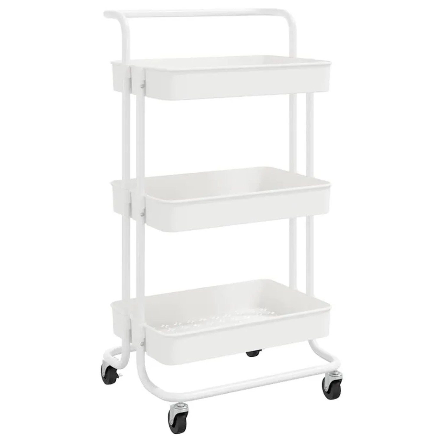 vidaXL Küchenwagen 3 Etagen Weiß 42x35x85 cm Eisen und ABS 336336