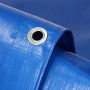 Blaue, wasserdichte PE Abdeckplane mit glänzender Alu-Öse. Robustes Abdeckmaterial für vielseitigen Schutz.