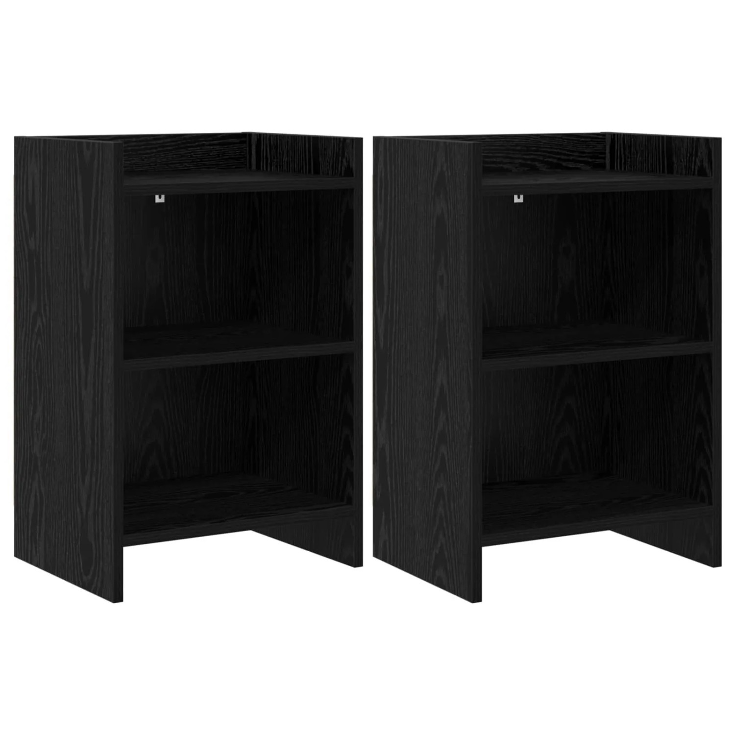 vidaXL Nachttische 2 Stk Schwarze Eiche 40 x 30 x 60 cm Holzwerkstoff 8010998