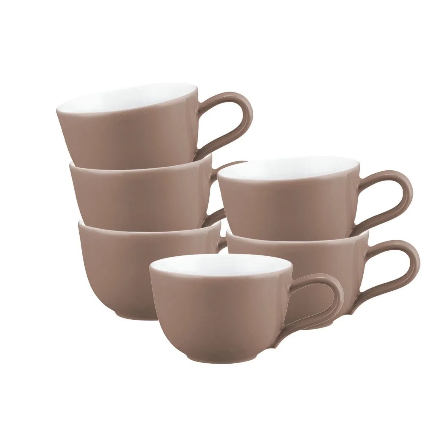 Seltmann Weiden Liberty Pure Colors Kaffeetasse 260 ml 6er Set Cocoa Brown