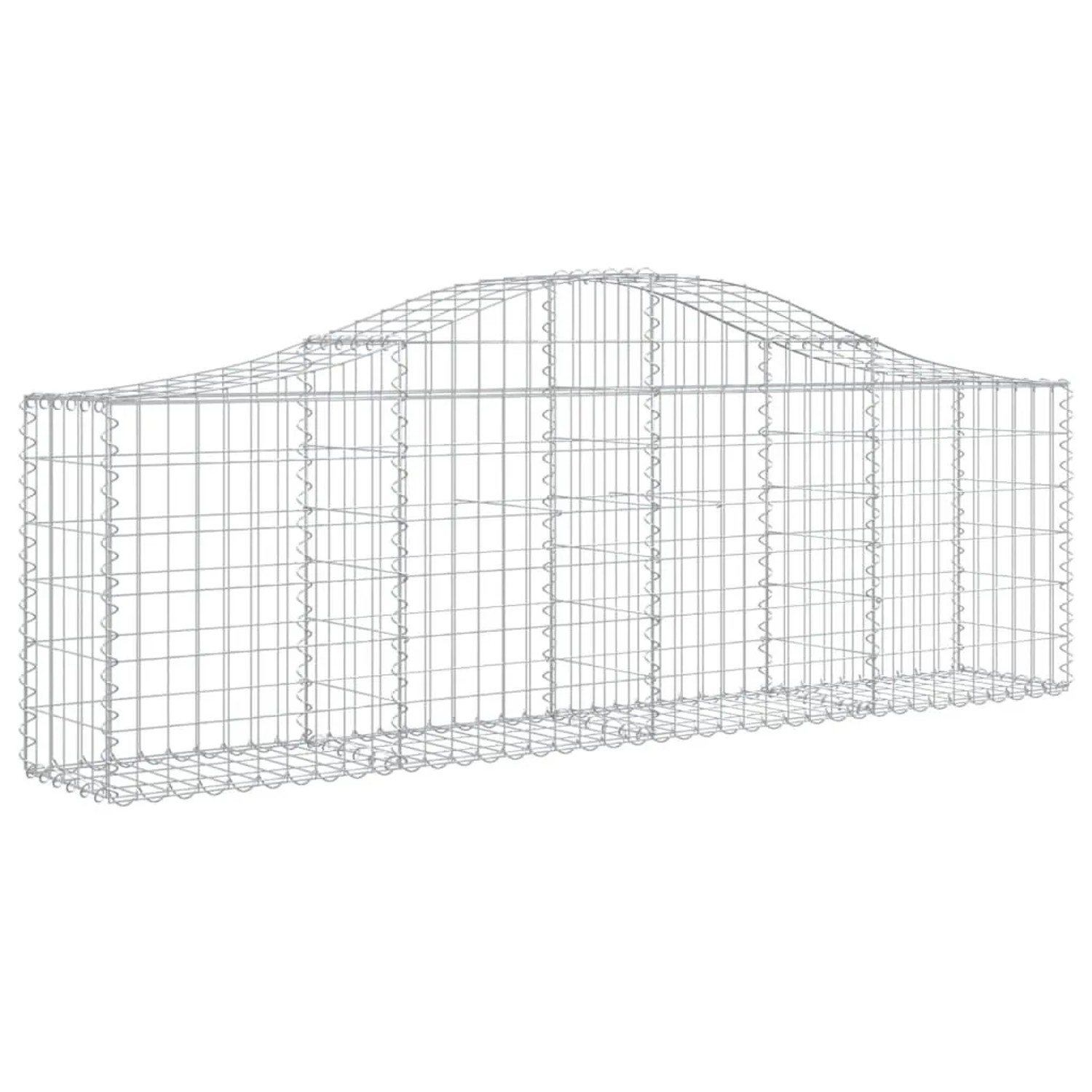 vidaXL Gabione mit Hochbogen 200x30x60/80 cm Verzinktes Eisen 153383
