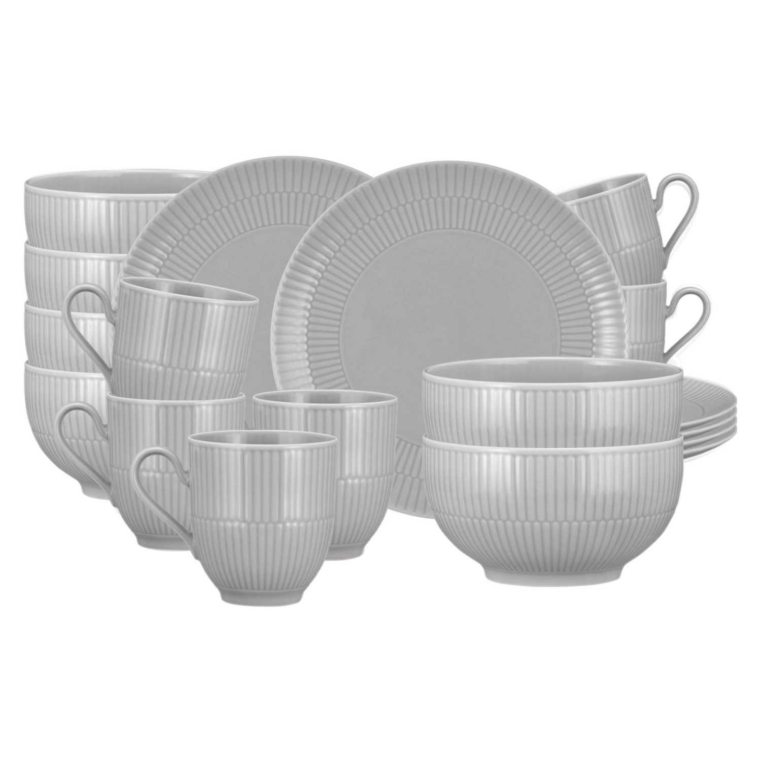 Seltmann Weiden Amina Frühstücks-Set 18-teilig Silbergrau günstig online kaufen