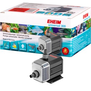 Eheim Universal 300 Aquarium-Pumpe mit Vorfilter und variablen Befestigungsmöglichkeiten.