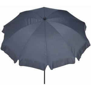 Grauer Siena Garden Marktschirm, Ø 200 cm, mit Push-Up Mechanik. Sonnenschirm für Garten und Balkon.