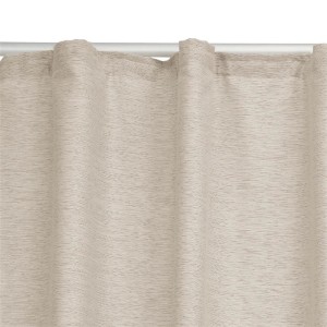 Beiger Dekoschal Joy 140x245 cm mit Universalband für Fenstervorhänge.