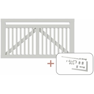 Weißes Nadelholz Gartentor Linea, 150x80 cm, inkl. Beschläge für Selbstmontage.