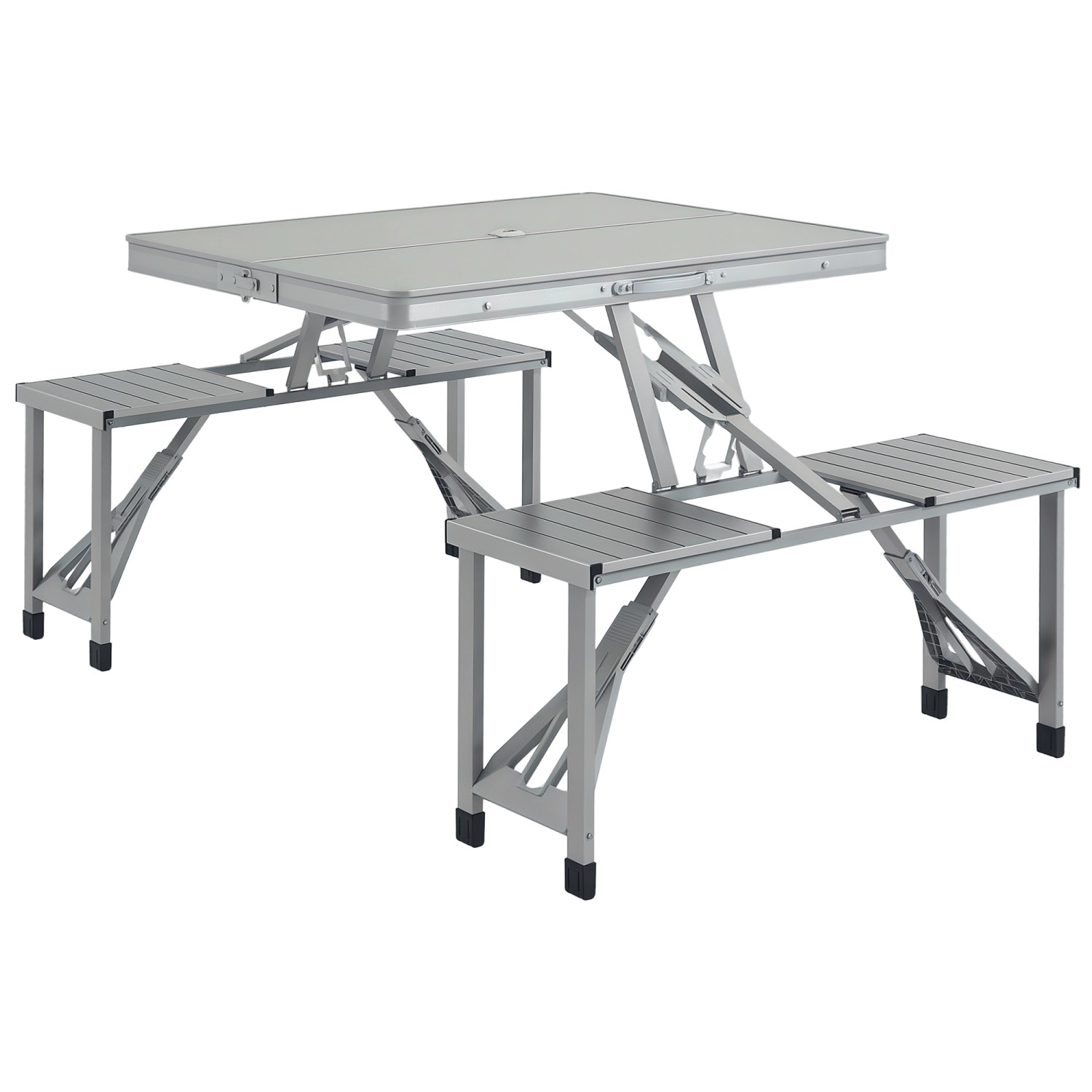 Outsunny Campingtisch Aluminium Metall Grau 85,5L x 135B x 67H cm günstig online kaufen