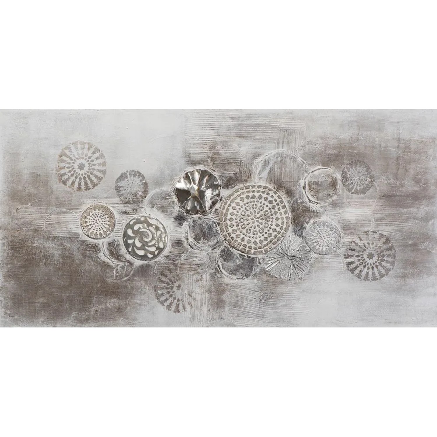 Art Universe Leinwandbild Silberne Ornamente 70 x 140 cm