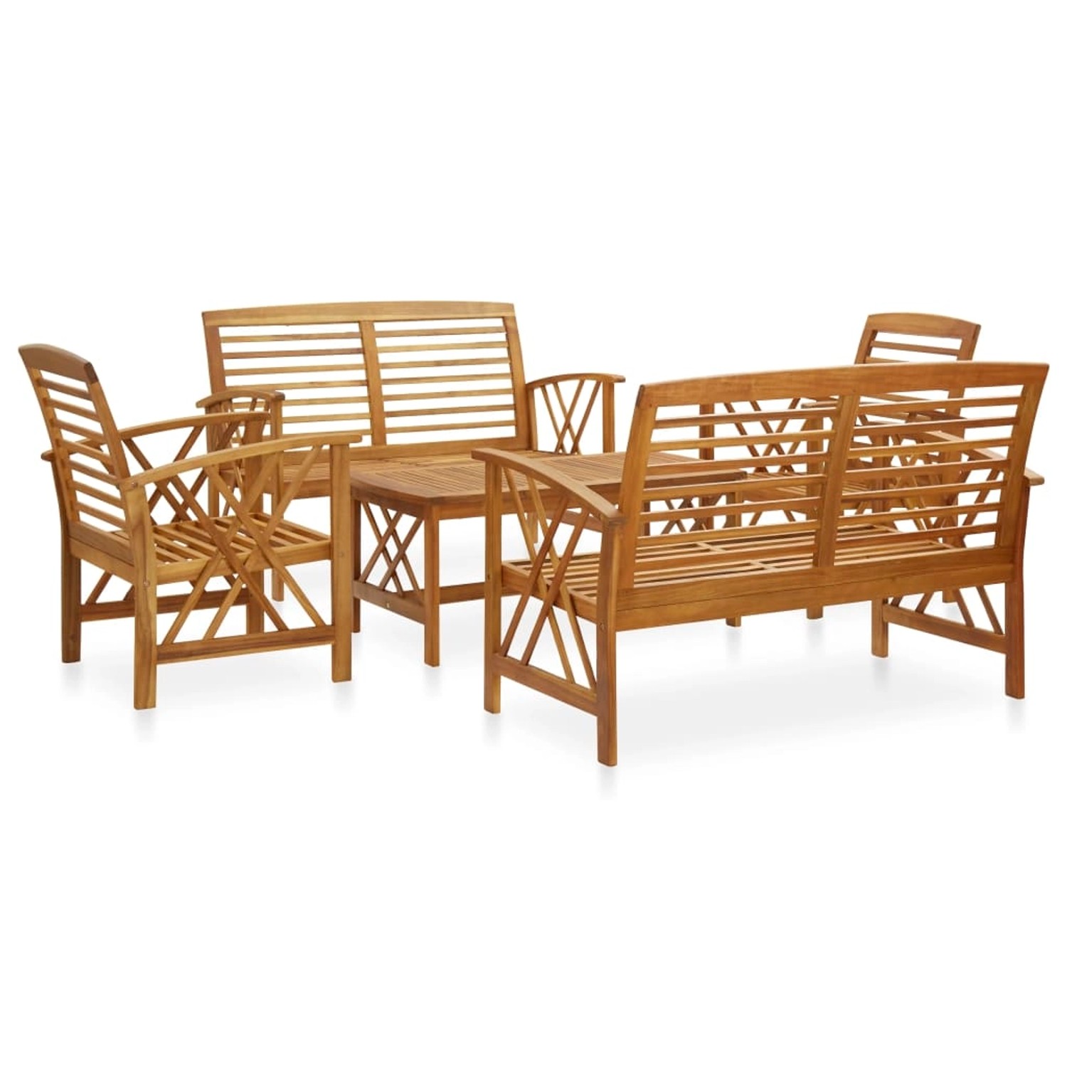 vidaXL 5-tlg Garten-Lounge-Set Massivholz Akazie Modell 3