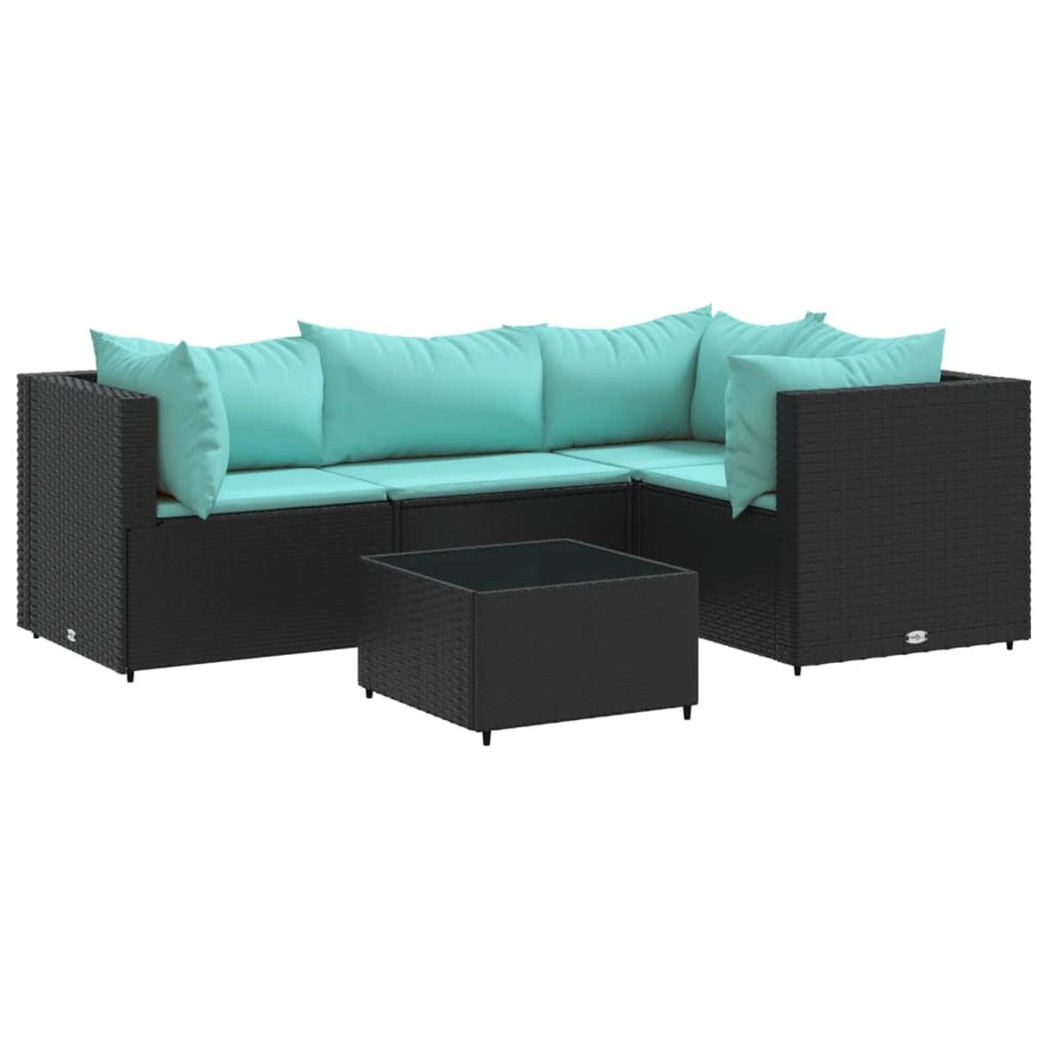 vidaXL 5-Tlg Garten-Lounge-Set mit Kissen Schwarz Poly Rattan 3308084 günstig online kaufen