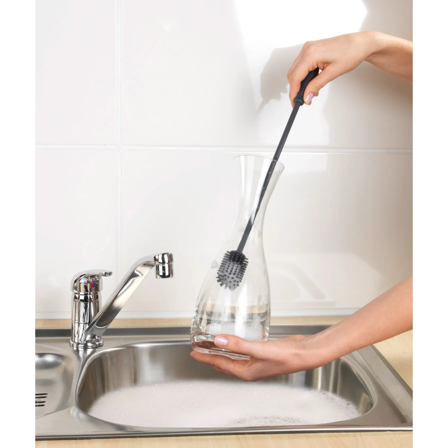 Wenko Flaschenreiniger Silikon 38 cm Anthrazit kaufen bei OBI