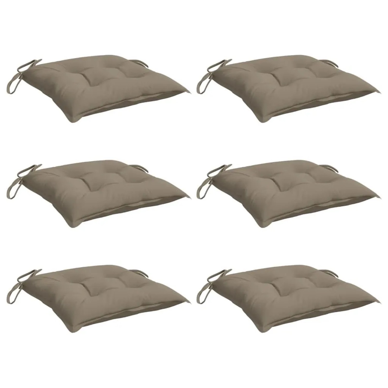 vidaXL Stuhlkissen 6 Stk Taupe 40x40x7 cm Oxford-Gewebe 361476 günstig online kaufen