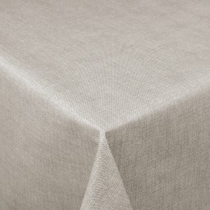 Venilia Tischdecke Linen Taupe, Meterware, Leinenoptik, Detailaufnahme.