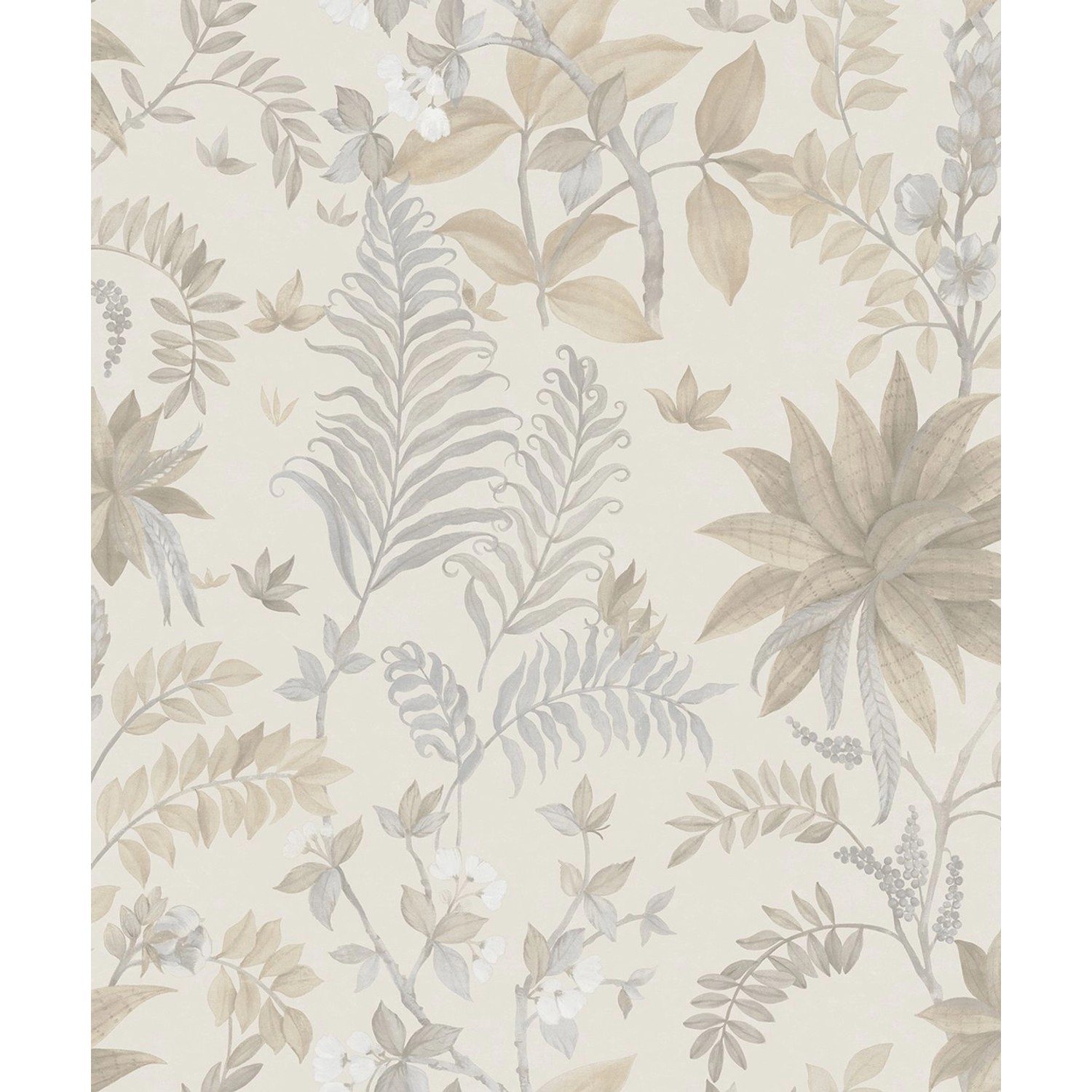 Sanders & Sanders Tapete Tropische Blätter Beige Und Grau 53 Cm X 1005 M - günstig online kaufen