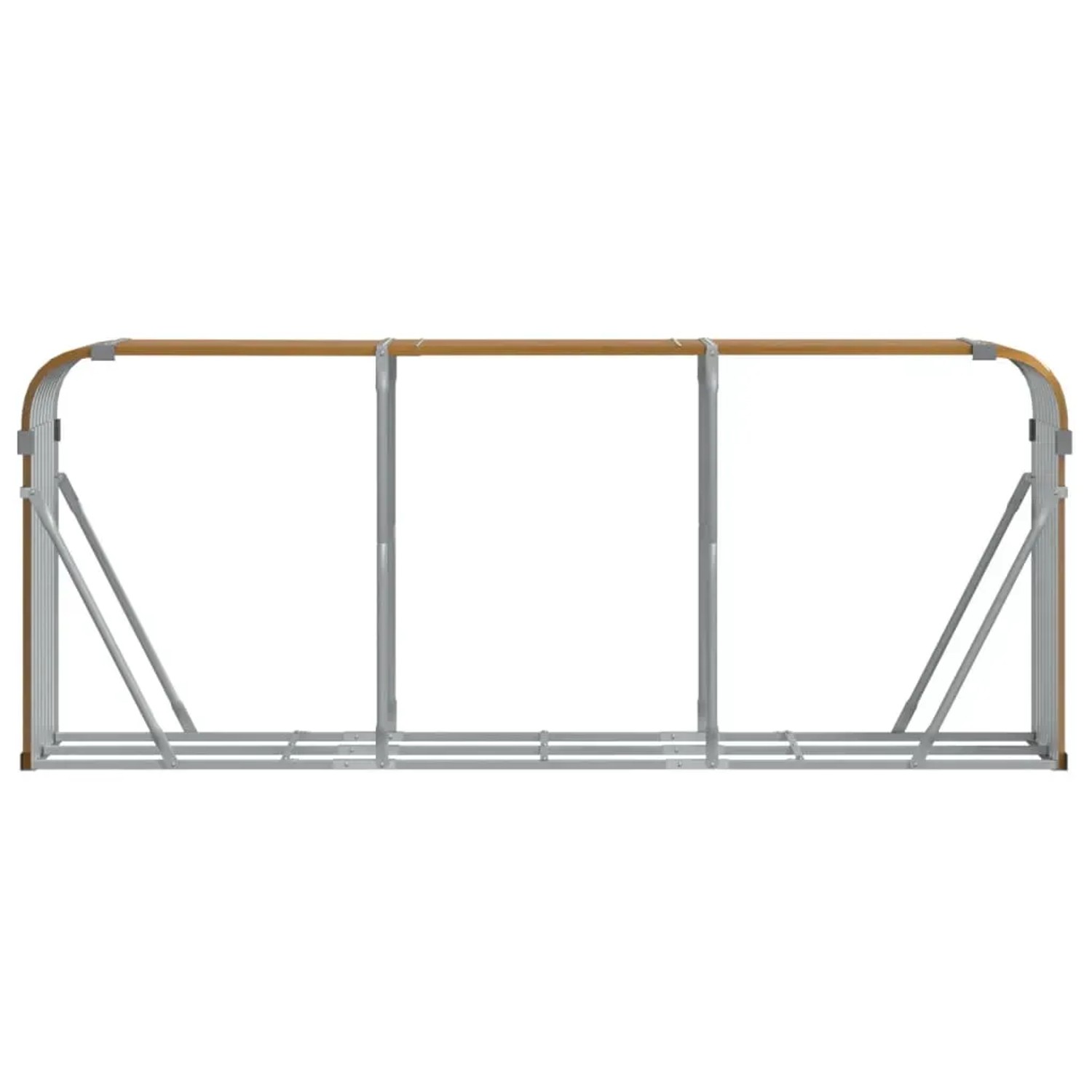 VidaXL Kaminholzunterstand in Holzoptik aus verzinktem Stahl, 234x45x100 cm.
