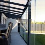 DreamGarden Glasschiebewand, 3-teilig, anthrazit, klare Glasscheiben. Ideal für Terrassenüberdachung.