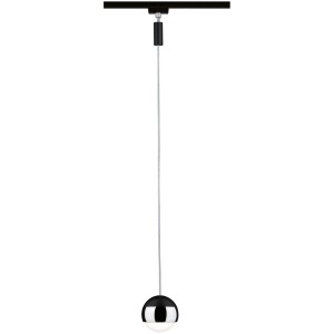 Paulmann Urail LED Pendelleuchte Capsule II, schwarz/chrom matt, für Schienensysteme.