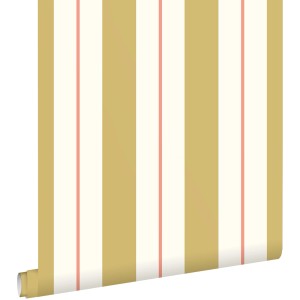 ESTAhome Tapete Streifen Ockergelb und Orange 50 x 900 cm