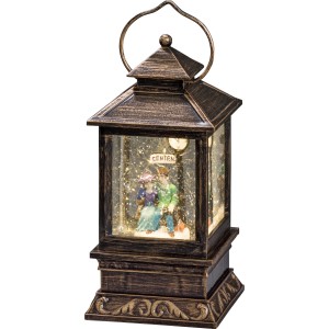 Konstsmide LED Schneelaterne mit Pärchen, warmweißes Licht, für romantische Innen-Weihnachtsdeko.