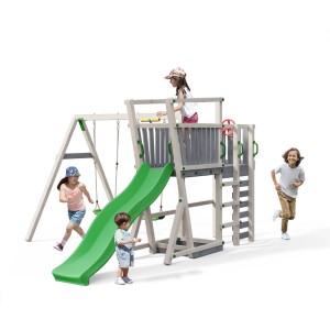 Spielturm Funky Combo GORDON mit Rutsche, Schaukeln und Sandkasten für Kinder.