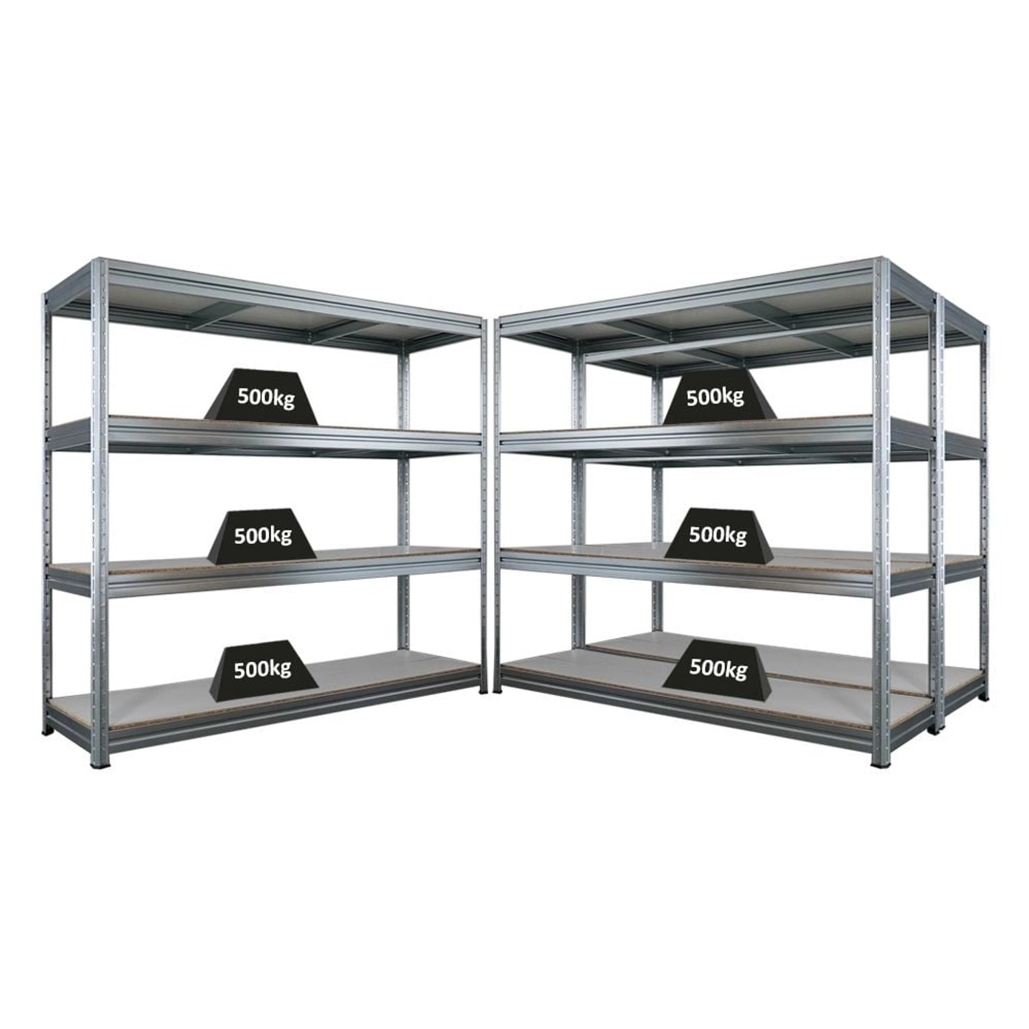 PROREGAL Mega Deal 3x Schwerlastregal Dino HxBxT 180x200x60cm 4 Melamin-Ebe günstig online kaufen