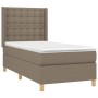 Boxspringbett Taupe 90x200 cm mit Stoffbezug, inklusive Matratze und Topper.