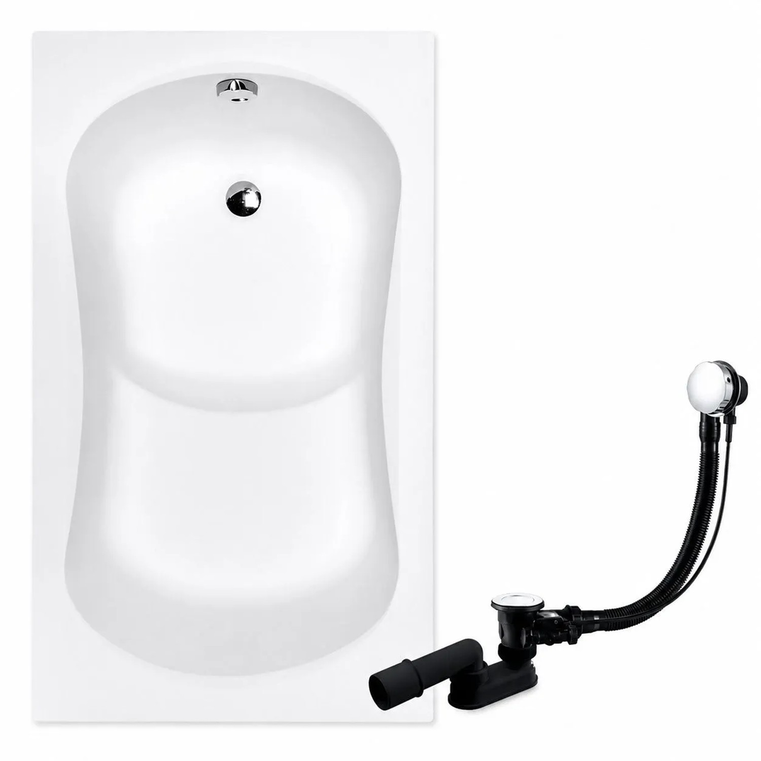 KOLMAN Badewanne Rechteck 120 x 70 Cm Mit Styroporverkleidung Inkl. Ablauf Und Füße
