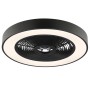 Schwarze LED-Deckenleuchte Catania mit Ventilator, Ø 48,6 cm. Moderne Deckenlampe mit integriertem Ventilator.