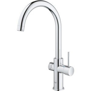 Grohe Küchenarmatur Red Duo mit Boiler, Größe L, Chrom. Einhebelmischer mit hohem Auslauf.