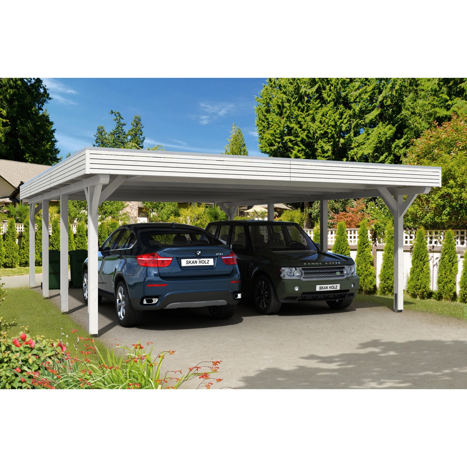 Skan Holz Carport Spessart 611 cm x 846 cm Weiß günstig online kaufen