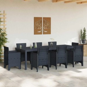 vidaXL Gartentisch Anthrazit 250 x 100 x 73 cm Poly-Rattan 871692