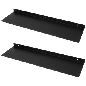 FIFITARA Wandregal 60cm 2er Set Aus Stahl Schwarz Pulverbeschichtet Schweberegal Wandboard Bücherregal Metallregal Mit Dübeln Und Schrauben