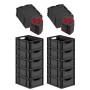 PROREGAL SuperSparSet: 10 schwarze Euroboxen mit Deckel und roten Verschlüssen, 16 Liter.