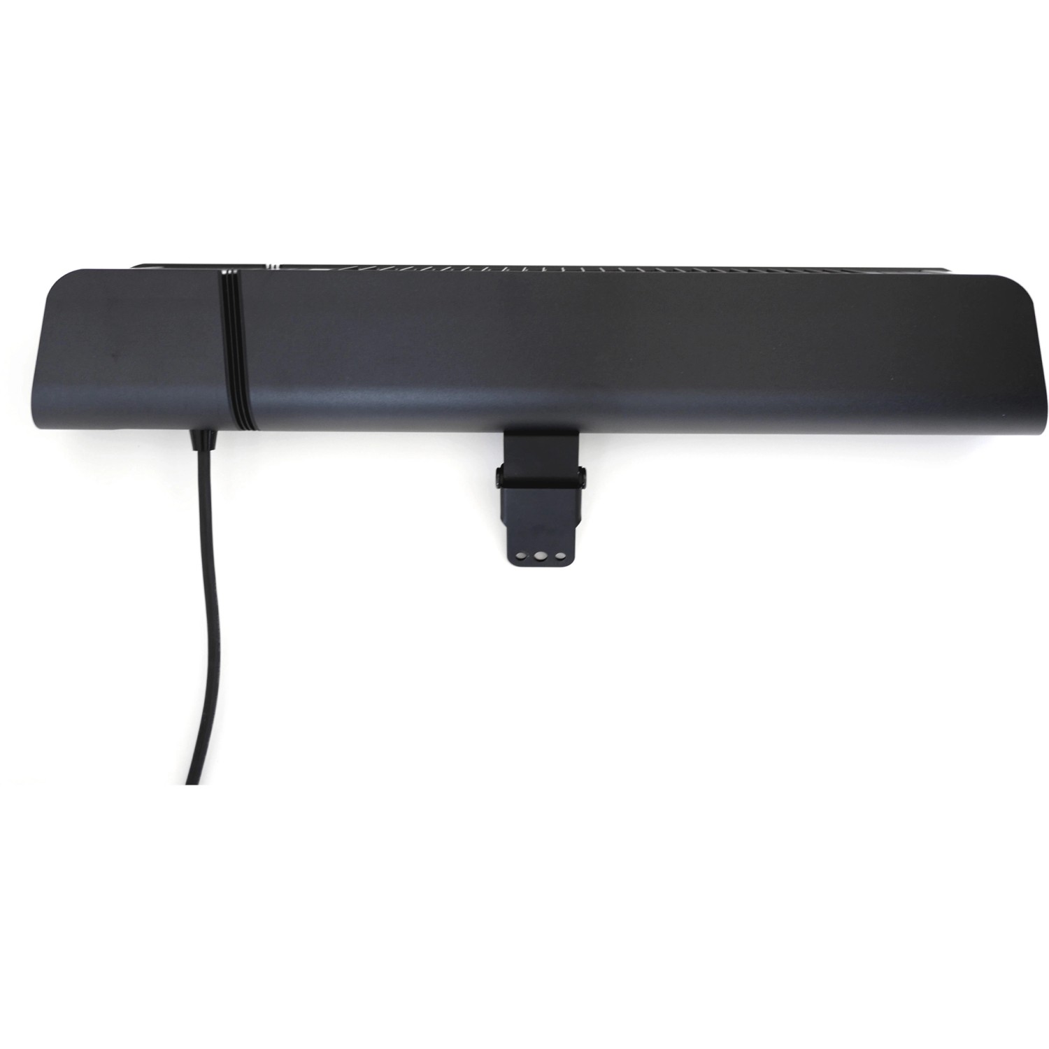 Schwarzer VASNER Teras X20 Infrarot-Heizstrahler mit Halterung und Kabel.