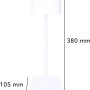 Weiße, dimmbare LED Tischlampe für Innen & Außen, wiederaufladbar.